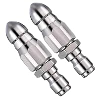 Amazon | RYASHOP 高圧洗浄ノズル ステンレス鋼 逆噴射 7穴 1/4