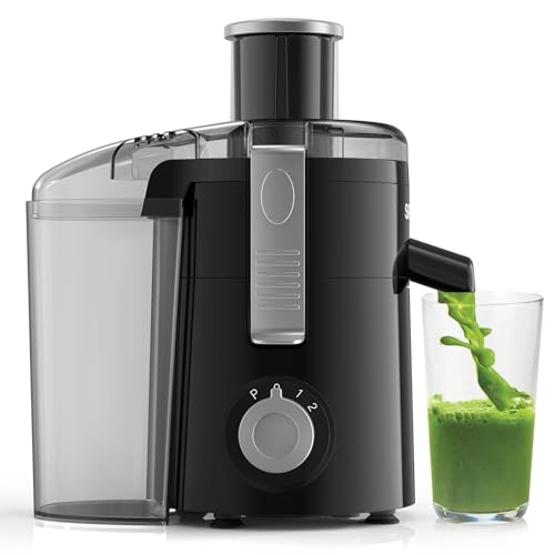Image of Centrifugal Juicer Machine - 3-Speed Juice Extractor Maker, Compact, Easy to Clean, Black
