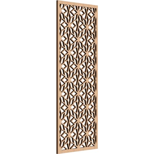 Image of 13 3 /8 inchW x 34 3 /8 inchH x 3 /8 inchT Lake Decorative Fretwork Wood Wall Panels, Hickory
