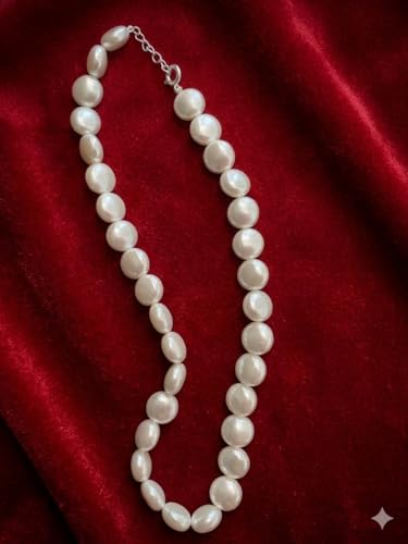 Image of OVANA Pearl Necklace | Fitted With Silver Lock | Statement Necklace | Gifts for Girlfriend | Gift for Sister, Bhabhi | Gifts for Women and Girls | Gift for Her | 925 Silver Hallmarked Lock
