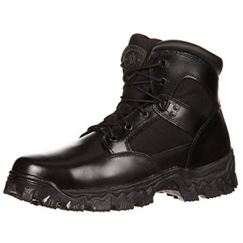 ROCKY Tênis masculino Alpha Force 15 cm impermeável bico macio para trabalho seguro casual - preto, Preto, 10 Wide