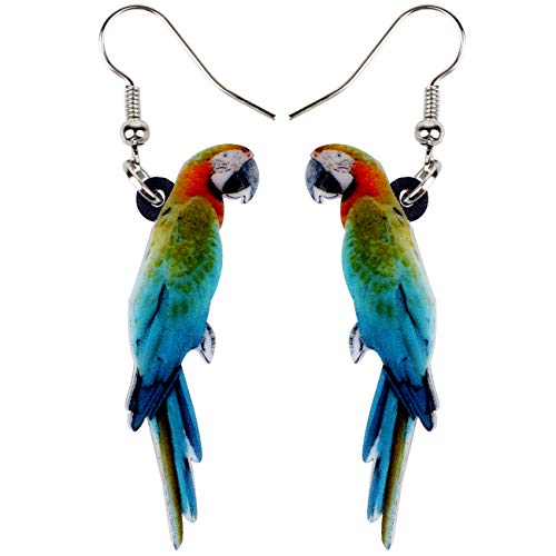 NEWEI Acrylic Cute Macaw Parrot Bird Earrings Dangle For Women Animals Jewelry Gifts Charms Hawaii Accessories