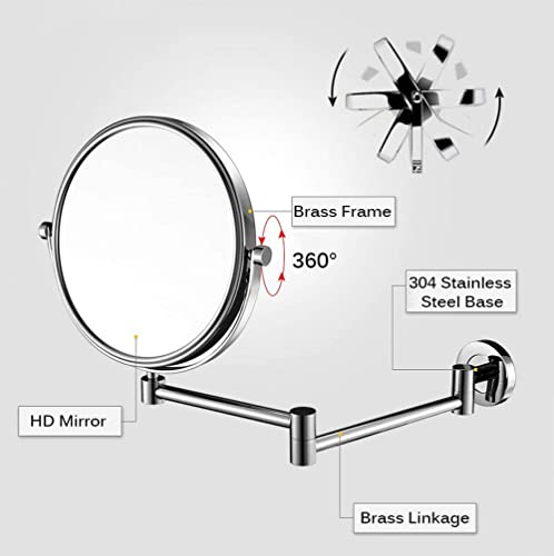 Miroir de maquillage mural double face pour éliminer les reflets flous