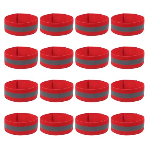 PATIKIL Reflective Bands for Wrist/Arm/Ankle/Leg, 48pcs High Visibility Reflector Bands, Safety Reflector Tape Straps for Night Running Cycling Walking Red