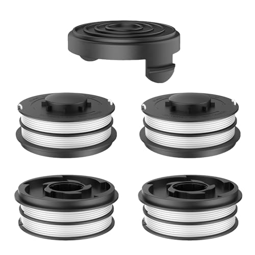 CHIHOLEN 4 Bobine Fil Coupe Bordure Compatible avec Einhell 3405685,Bobine de Rechange Convient pour Einhell GC-ET 4530 Aldi Gardenline GLR GLT,Ø2mm-10m,avec Capuchon...