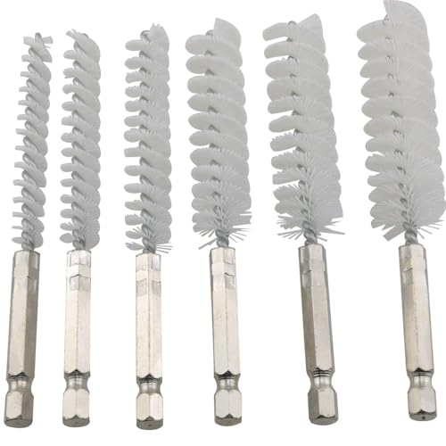 Image of 6PCS Drill Wire Brush Hexagonal Rod Gun Brush Deburring Pipe Brush Set Nylon 1 /4 inch Drill Cleaning Wire Brush For Machinery Adaptable to Electric Drill Impact Driver Die Grinder
