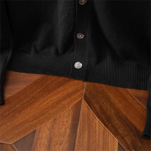 Men's Spring Knitwear Sweater Cashmere Cardigan Solid Color V-Neck Single Breasted Loose Cardigan4