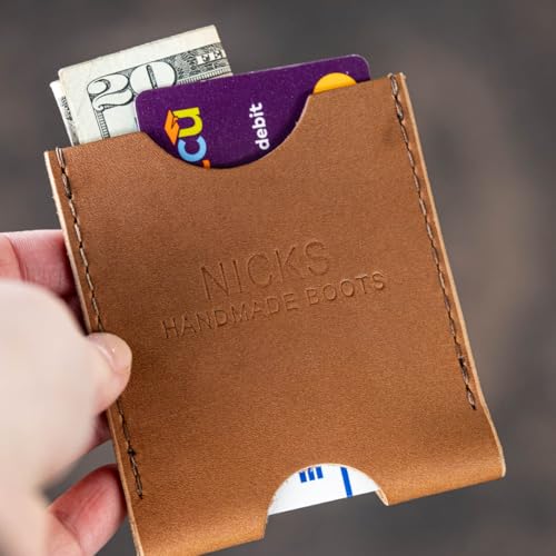 Nicks Boots Premium Leather Card Wallet, Brown, Handcrafted in USA, Durable, Slim Design4