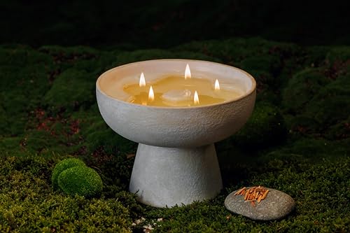 BLUEME-Romance-Oakmoss-Sandalwood-5-Wick-Refillable-Wellness-Candle-Contains-Essential-Oil-Sustainable-Hand-Finished-Hand-Poured-Premium-Luxury-Ceramic-Natural-Cotton-Wick-Soy-Wax-Blend BLUEME Romance Oakmoss Sandalwood 5 Wick Refillable Wellness Candle Contains Essential Oil Sustainable Hand Finished Hand Poured Premium Luxury Ceramic Natural Cotton Wick Soy Wax Blend