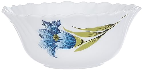 Image of Larah by Borosil Nina Fluted Series Opalware Dinner Set | 12 Pieces for Family of 4 | Microwave & Dishwasher Safe | Bone-Ash Free | Crockery Set for Dining & Gifting | Plates & Bowls | White