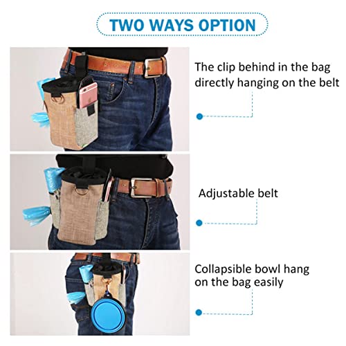 Bolsa de petisco de cachorro portátil multiuso para petiscos com tigela dobrável Coleira para cães B