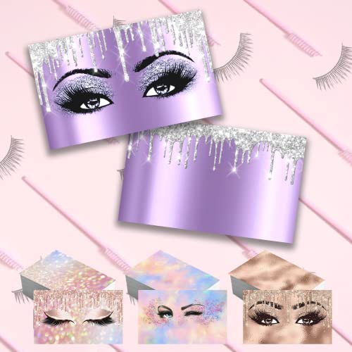 Custom Business Cards Double-Sided Artist Eyelash Business Cards Customize with Your Image Logo 3.5\"x 2\" 300GSM Matte Paper for Small Business
