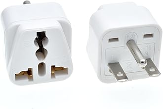 Toptekits White NEMA 6-15P Universal Plug Adapter 110-250V 15A,Universal World to North American US NEMA 6-15P Electrical Plug Adapter Converter (6-15P White)