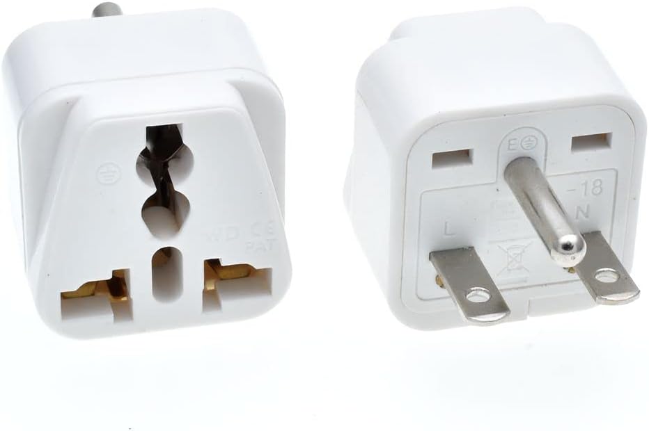 Toptekits White NEMA 6-15P Universal Plug Adapter 110-250V 15A,Universal World to North American US NEMA 6-15P Electrical Plug Adapter Converter (6-15P White)