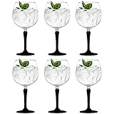 Libbey Copa de cóctel SPKSY Gin Tonic Black – 580 ml / 58 cl - 6 Unidades - Resistente al lavavajillas - Excelente para una Fiesta de cóctel en casa