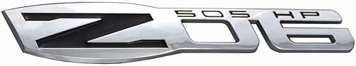 Miniatura 2 de Aimoll 3 emblemas de Chevy Corvette C6 Z06, insignias 3D de 505 CV de repuesto para Chevrolet Corvette C6 2006-2013 (negro cromado)