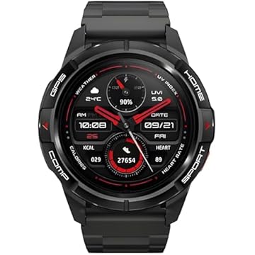Mibro GS Active Smartwatch para homens e mulheres, Posicionamento GPS Tela AMOLED 1000Nits 5ATM à prova d'água 150 modos esportivos Relógio inteligente para Android iOS, Preto