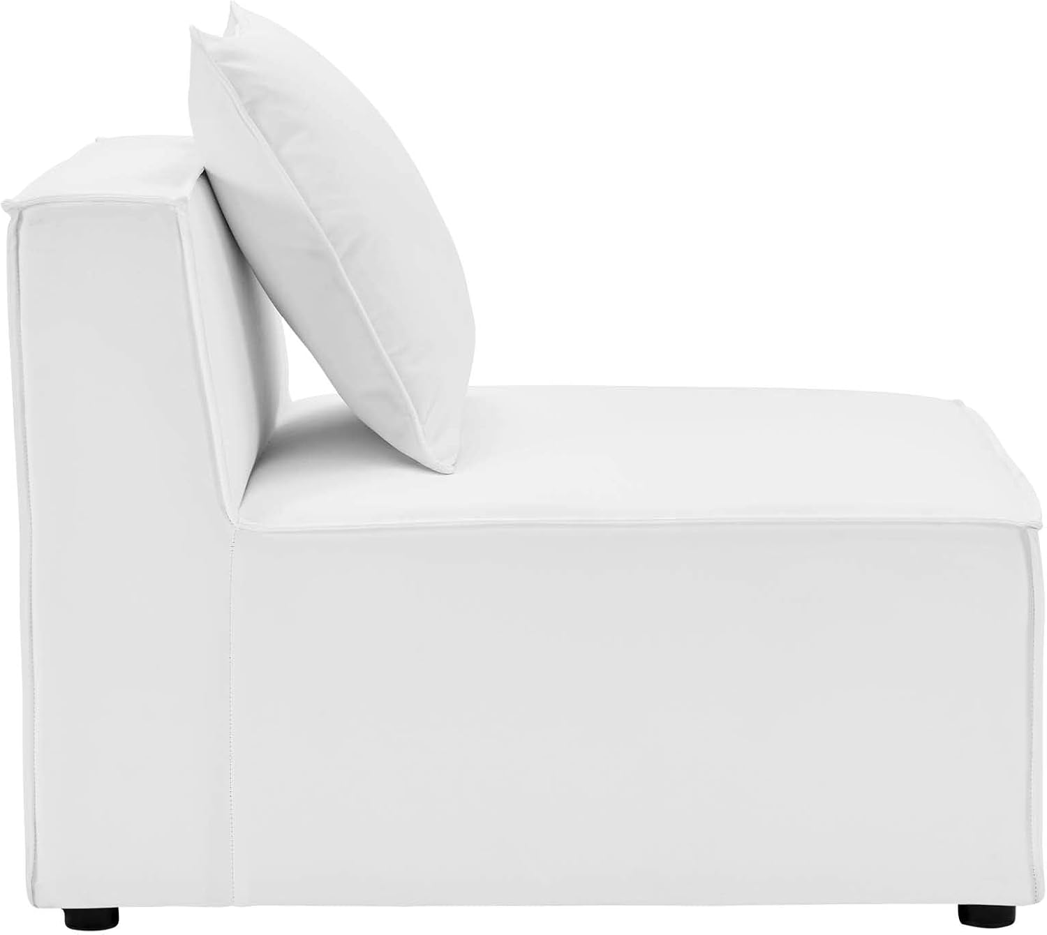 Pemberly Row 8-Piece Patio Sectional Sofa, Upholstered Fabric, White Finish, Aluminum Frame, Water and UV-Resistant Cushions, 103.5"x103.5"x25.5", Modern Outdoor Furniture for Deck, Porch, Poolside