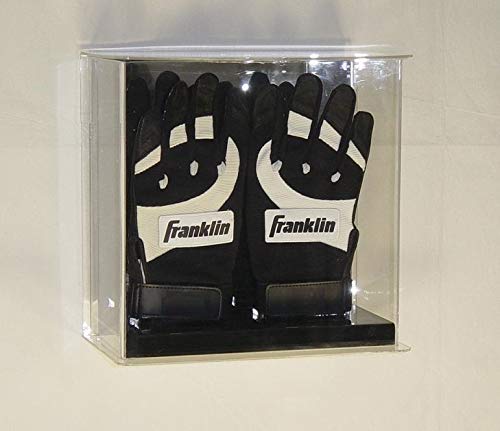 Collectible Supplies Double Baseball Batting Gloves Wall MOUNTABLE Display Case with Mirror