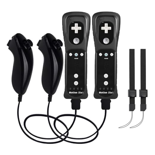 TechKen 2 Pack Wii Remote with Wii Motion Plus Inside | Shock Wii Nunchuk Controller | Compatible Nintendo Wii, Wii U