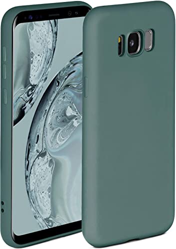 ONEFLOW Coque Souple Compatible avec Samsung Galaxy S8 Plus, Coque en Silicone, Bord surélevé pour la Protection d'écran, Double Couche, Coque Souple pour téléphone - Petrol-Vert Mat Cover