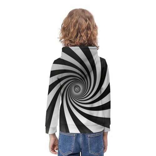 Sweat à capuche 3D pour enfants 11-13Y avec impression durable à rayures