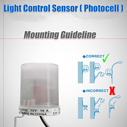 Image of amiciSmart Automatic On /Off Switch for Light, Street Light Controller 10A Photocell Sensor DC 12V