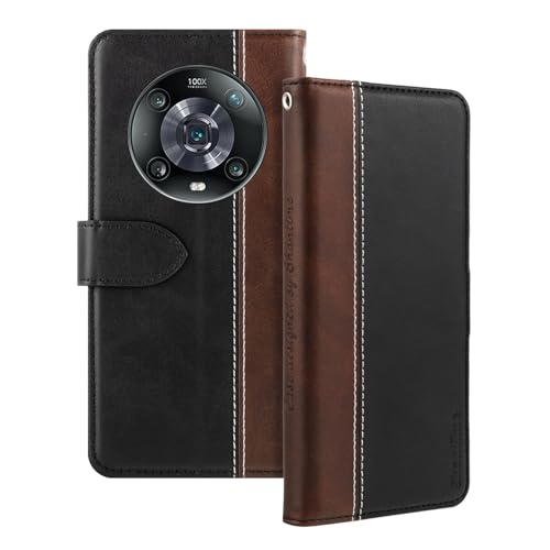 Shantime Funda de Piel con Solapa Compatible con Huawei Honor Magic4 Ultimate Case con Portatarjetas Bloqueo RFID Soporte Magnético Delgado Diseño Delgado Cubierta(Negro)
