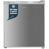 homeX Mini Gefrierschrank, Gefriertruhe klein - 33L Nutzinhalt, 4-Sterne Gefrierbox, freistehend, kompakte Tiefkühltruhe, Mini Freezer mit Temperaturregelung, kleiner Tiefkühlschrank, leise, silber