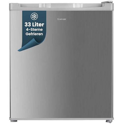 homeX Mini Gefrierschrank, Gefriertruhe klein - 33L Nutzinhalt, 4-Sterne Gefrierbox, freistehend, kompakte Tiefkühltruhe, Mini Freezer mit Temperaturregelung, kleiner Tiefkühlschrank, leise, silber homeX Mini Gefrierschrank, Gefriertruhe klein - 33L Nutzinhalt, 4-Sterne Gefrierbox, freistehend, kompakte Tiefkühltruhe, Mini Freezer mit Temperaturregelung, kleiner Tiefkühlschrank, leise, silber