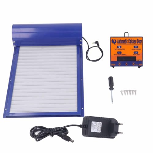 ZenithAur Puerta de gallinero con Pilas con Temporizador fácil de configurar y Modo Manual para gallineros de Patio Trasero, programación Conveniente de Aves de Corral y recinto
