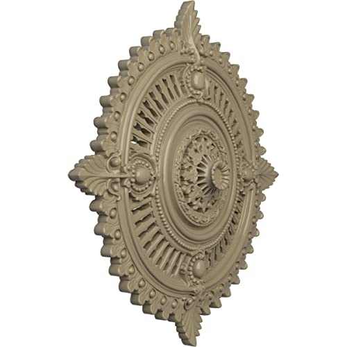 Image of Ekena Millwork CM29HYGDF - 29 1 /8 inchOD x 1 1 /4 inchID x 4 inchP Haylynn Ceiling Medallion (Fits Canopies up to 1 1 /4 inch) - Ceiling Medallion, Gobi Desert
