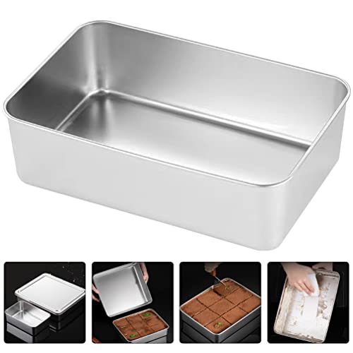 Upkoch Bread Pan Loaf Pan 4 Pcs Tiramisu Cake Pan Stainless Steel Baking Loaf Pans Square Baking Pan Metal Bakeware For Bread Meatloaf Cake Brownies Bread Pan Cupcake Pan #TOP1