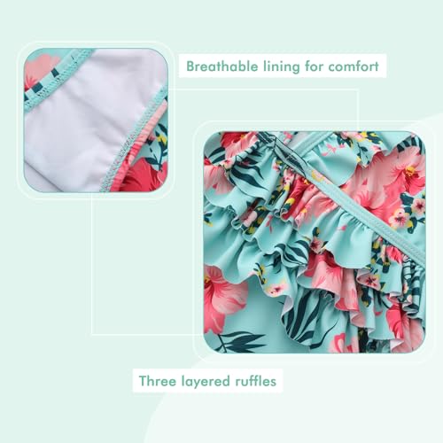 Image of Moon Tree Girls One Piece Swimsuits Ruffle Swimwear Beach Bathing Suit 2-14 Years