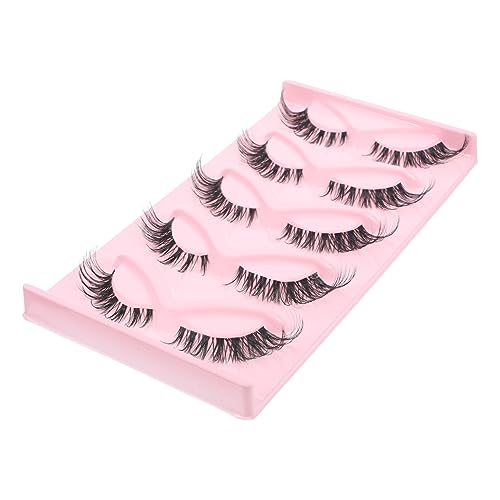 Vaguelly 5 Pares pestañas postizas extensiones de pestañas extension de pestañas kit de pestañas latigazo a granel falso bebé volumen de pestañas tiras de pestañas a granel fibra artificial