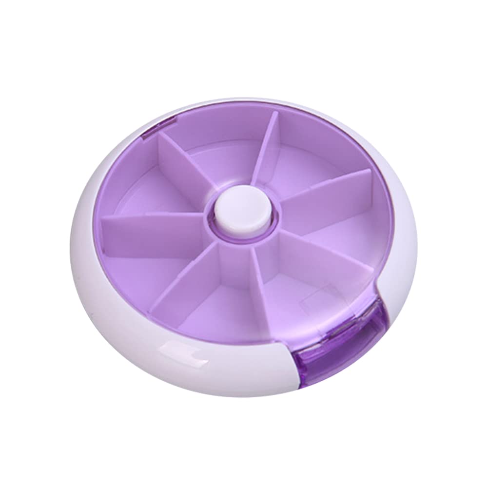 Portapillole Settimanale Rotondo 7 Giorni Tascabile - Scatola Farmaci In Plastica Senza BPA, Rosa, 9x2,2 Cm