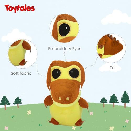 Image of TOYTALES Stuffed Baby Gator Cute Hanging Plush Soft Toy for Girls & Boys | Stuffed Animal Soft Toy for Kids| Small Size Cute Plush Huggable Toy (Color May Vary)