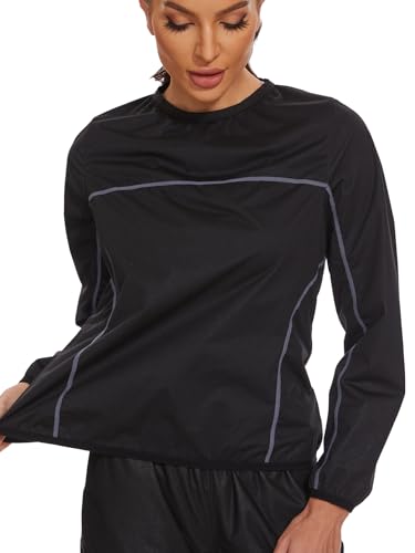 SEXYWG Sauna Suit for Women Long Sleeve Shirt Workout Jacket Shaper Sauna Sweat Suit