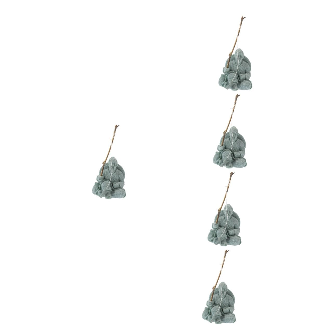 ULTECHNOVO 5 Pièces Mini Statue De Pêcheur Petit Décoratif Décoration D'aquarium Décorations Décor D'aquarium Sculpture Décor De Micro Paysage Figurine D'aquarium Grès Vert