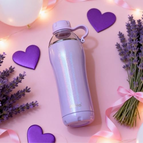 Image of 2-in-1 Vacuum Insulated Steel Water Bottle, 18 oz, Leak-proof Design, BPA-free, Compatible with Cup Holders, Dishwasher Safe, Durable Stainless Steel Material, 2 Lid Options, Straw Included