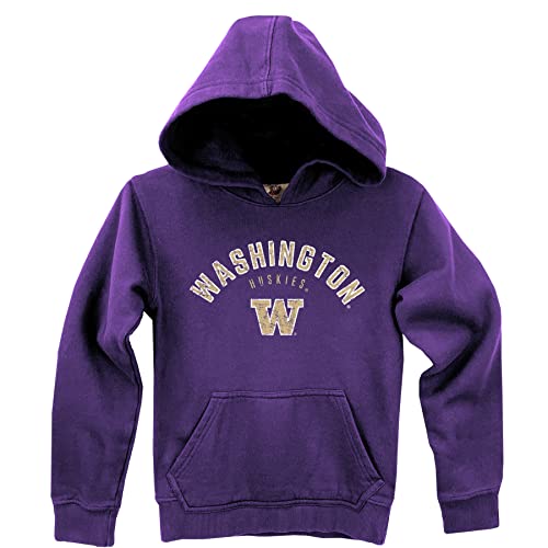 Wes and Willy NCAA Kids Fleece Hoodie Washington Huskies 3T Grape