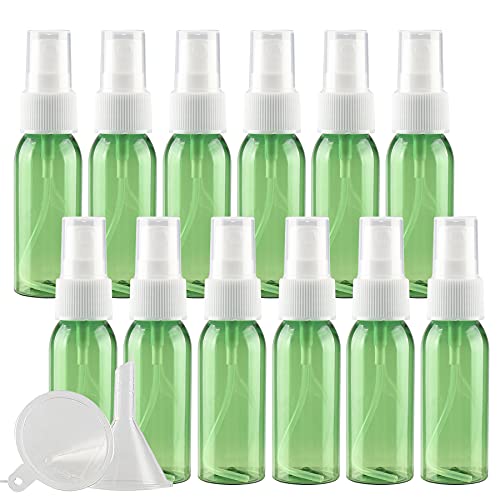 Contenitori da viaggio per cosmetici barattoli da per articoli da toeletta 24 pezzi portatili vuoti da 30 ml plastica PET verde con pompa spray a nebbia fineGreen