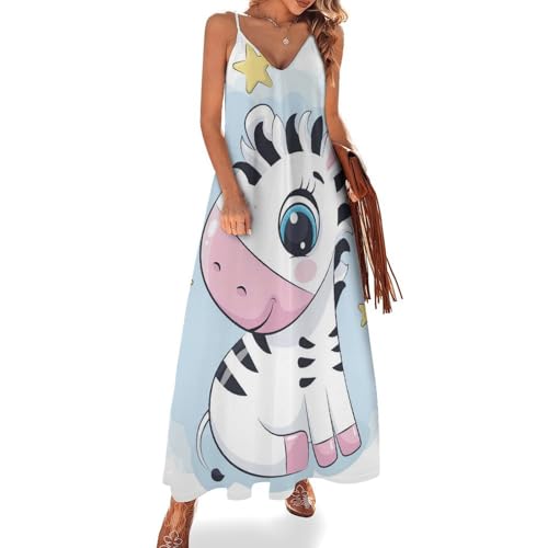 Robe longue licorne femme été anti-plis pour la plage
