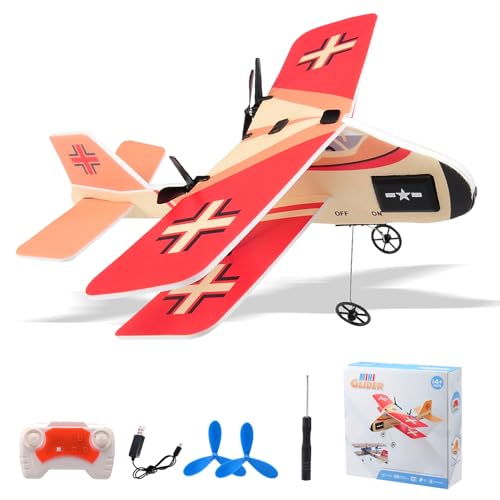 jaming Mini RC Plane, 2.4GHZ Remote Control Airplane with Gyro LED Light，2CH RTF Easy to Fly RC Glider Aircraft Toy for Beginners Kids Boys Girls...