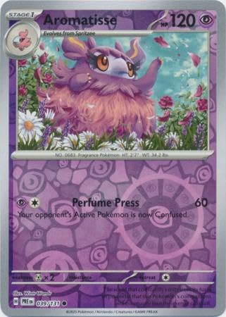 Pokemon Aromatisse 039/131 Prismatic Evolutions – Carta singola in lamina inversa
