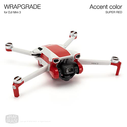 WRAPGRADE Skin Stickers Compatible with DJI Mini 3, Super Red - Image 2