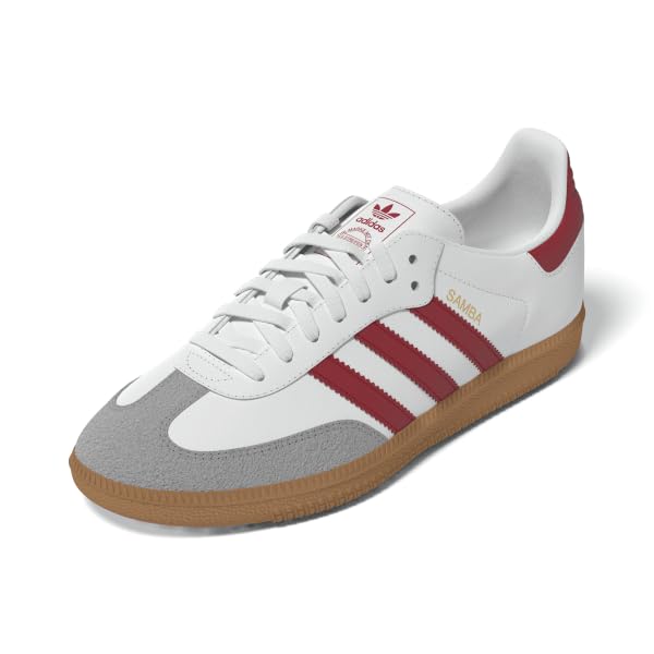 adidas FTWWHT/BETSCA/GUM3 Unisex Samba OG J FTWR whiteBetter Scarlet/Gum 3 3.5 US, Wide Little_Kid