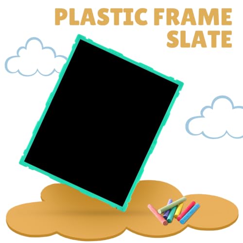Image of Tokyodo Kids Double Sided Slate Board | Reusable Chalk Writing Pad & Educational Learning Toy for Drawing, Writing & Alphabet Practice with Word Learning Cards (22X27 CM, Cyan, with English Words)
