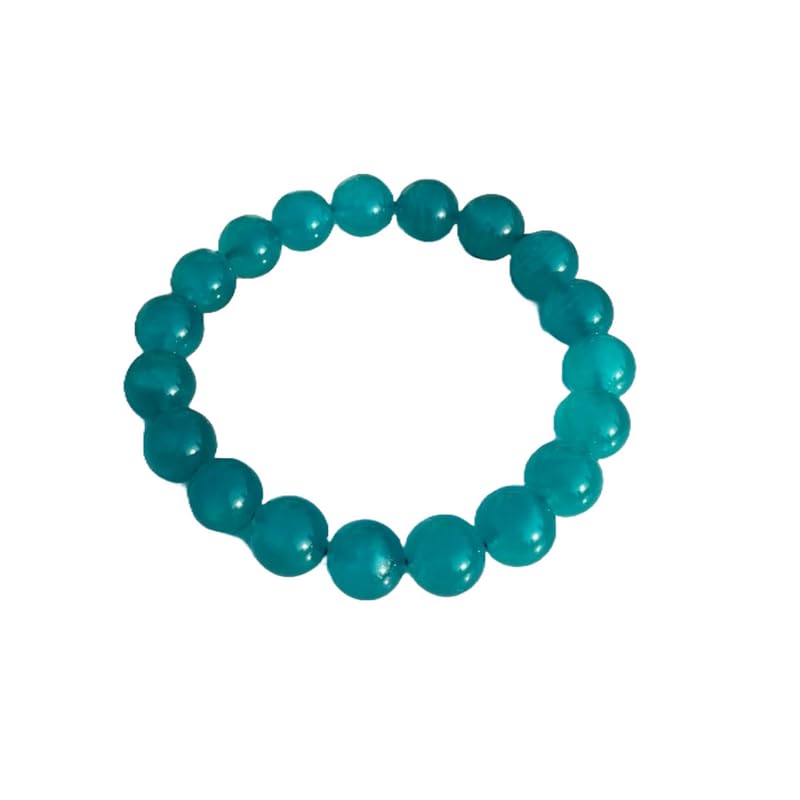 Bracelet gel amazonite 10mm ajustable sans fermoir extensible