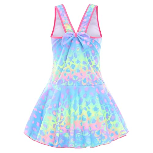 Image of Akokvlar Girl One Piece Swimsuit with Skirt Bathing Suit Swimwear 3-16Y